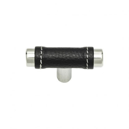 Zanzibar Black Leather Knob