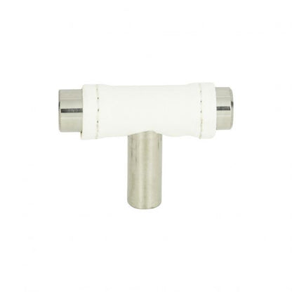 Zanzibar White Leather Knob