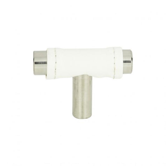Zanzibar White Leather Knob