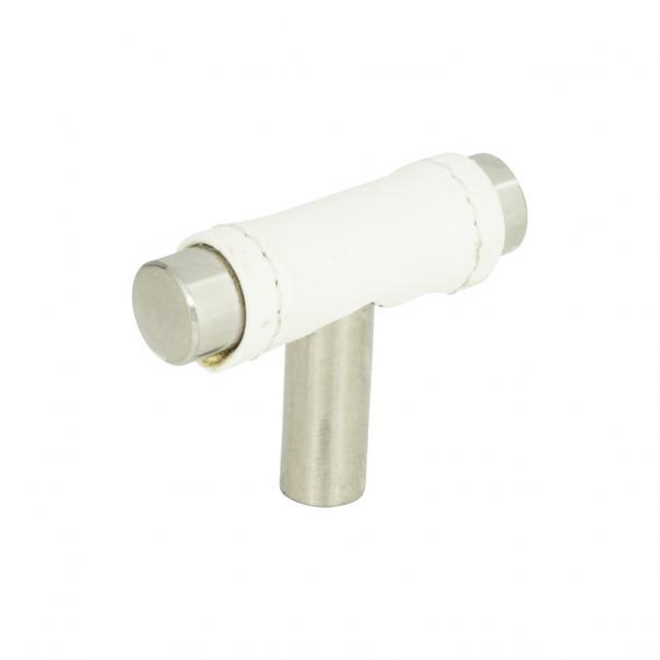 Zanzibar White Leather Knob
