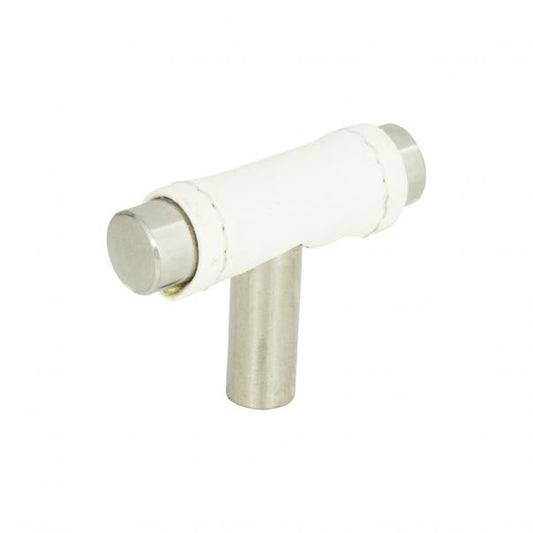 Zanzibar White Leather Knob