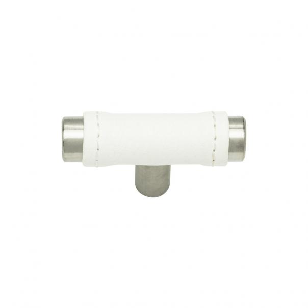 Zanzibar White Leather Knob