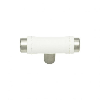 Zanzibar White Leather Knob