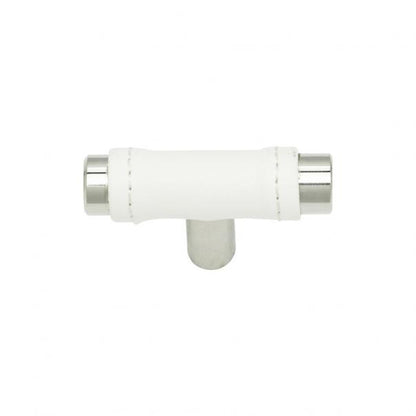 Zanzibar White Leather Knob