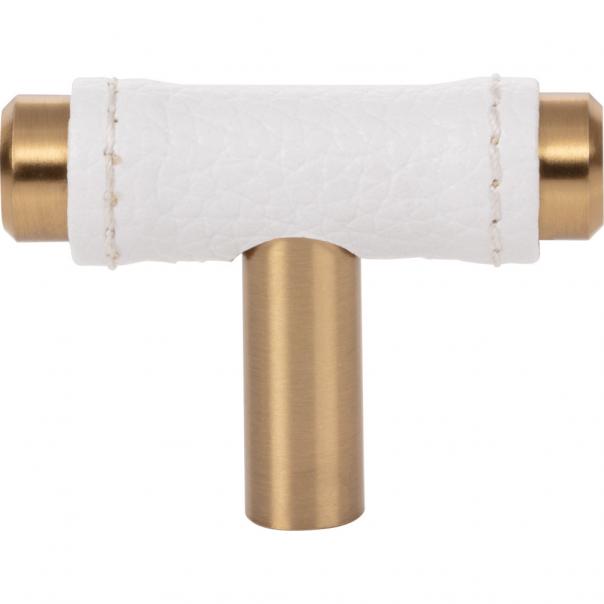 Zanzibar White Leather Knob