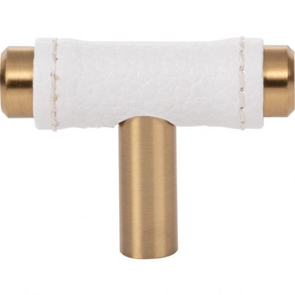 Zanzibar White Leather Knob