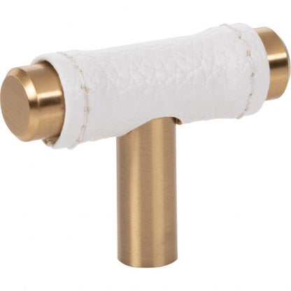 Zanzibar White Leather Knob