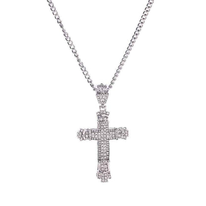 Iced Out Cross Necklace for Men - Sparkling Iced Out Men's Cross Pendant