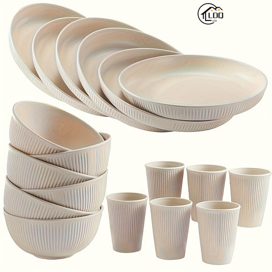 18Piece Unbreakable Dinnerware Set Microwave  Dishwasher Safe