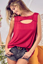 BiBi Rayon Sleeveless Women's Top with Cut Out Front