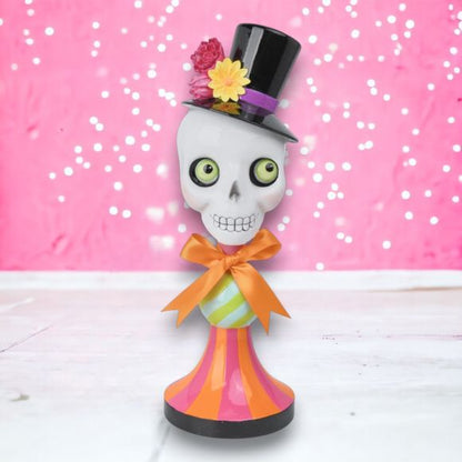 Halloween Carnival 14.5" Quirky Skull Pedestal