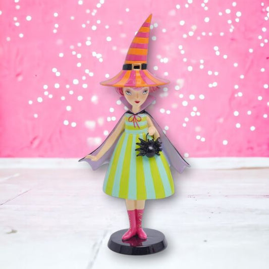 10" Resin Witch w/ Orange Hat