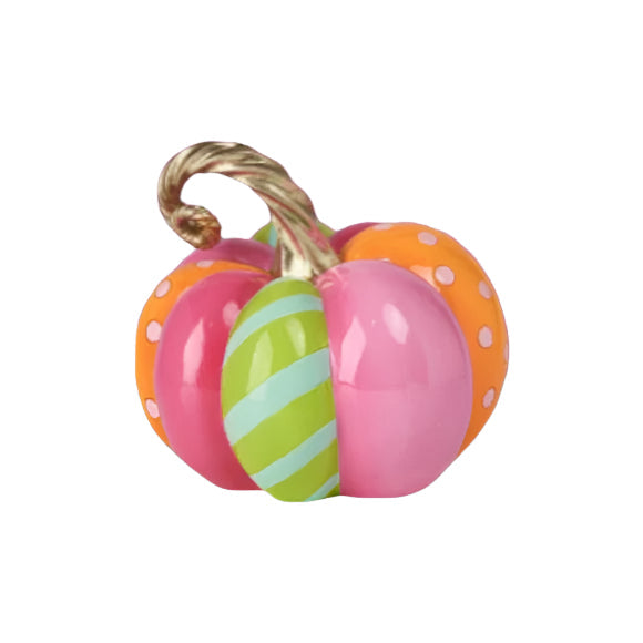 Halloween Carnival 10" Colorful Multi Stripe Pumpkin