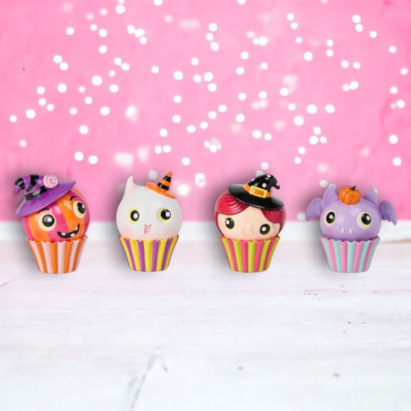 Halloween Carnival  8" - Halloween Cupcakes - SET OF 4