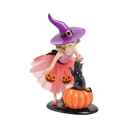 Halloween Carnival 12" Witch Girl with Cat