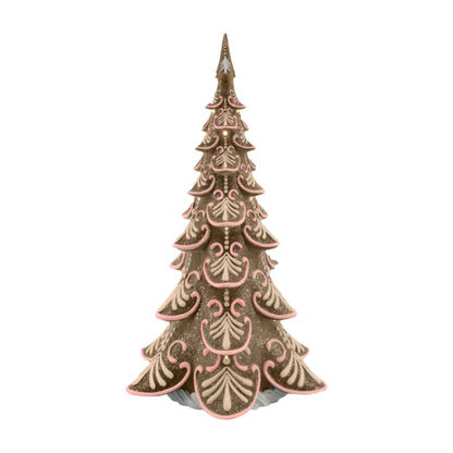 22" Pink Gingerbread LED Tree