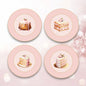 SET OF 4 - Pink Dessert Plates 8"