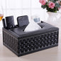 Multifunctional leather tissue box
