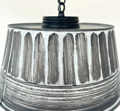 Black Ribbed Galvanized Ceiling Light