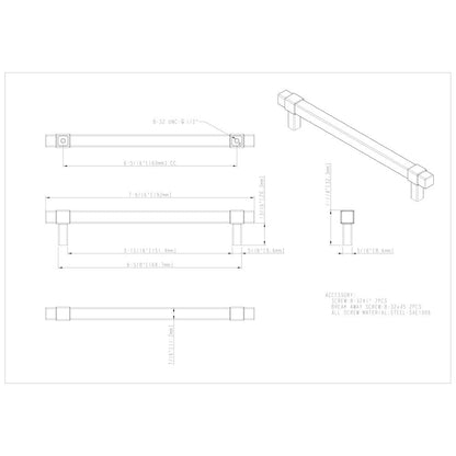 96 mm Center-to-Center Satin Nickel Square Zane Cabinet Pull