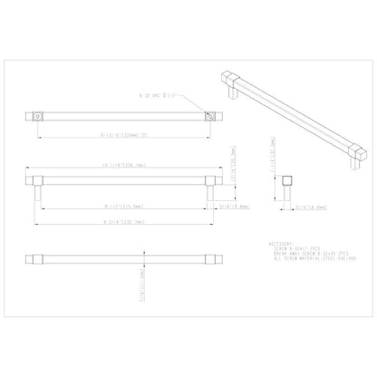 96 mm Center-to-Center Satin Nickel Square Zane Cabinet Pull