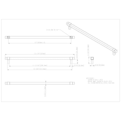 96 mm Center-to-Center Satin Nickel Square Zane Cabinet Pull