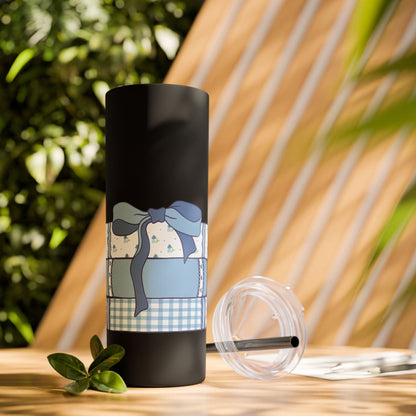 Customizable: Girly Book Club Skinny Tumbler with Straw, 20oz | Perfect for Events, Gifts, Coffee, and Summer Drinks