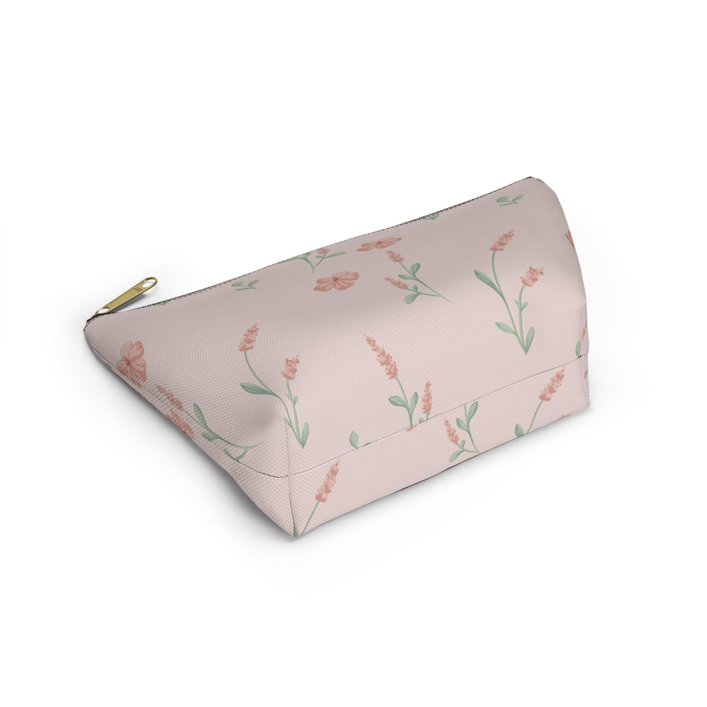 Customizable: Floral Cosmetic Bag with T-Bottom, Makeup Organizer, Flower Print Pouch, Cute Travel Accessory, Gift for Her, Mother’s Day