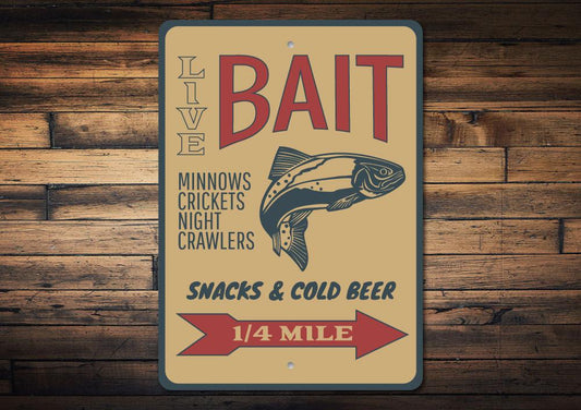 Fishing Bait Sign | Home Decor | Kitchen + Metal