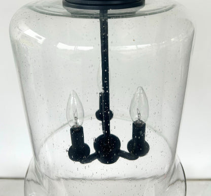 Extra Large Clear Seeded Glass Bell Pendant Light