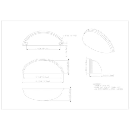 3" Center-to-Center Satin Nickel Florence Cabinet Cup Pull