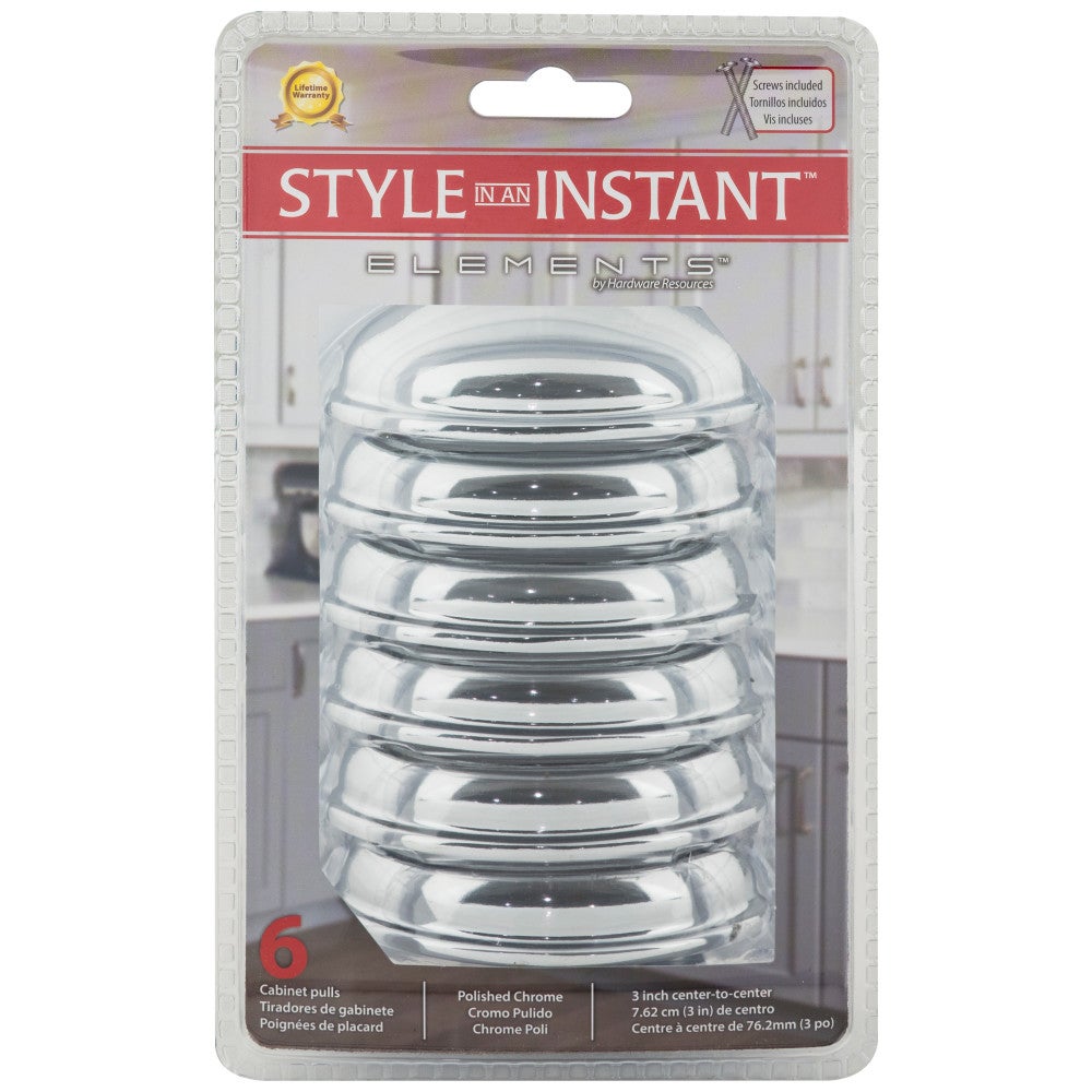 3" Center-to-Center Satin Nickel Florence Retail Packaged Cabinet Cup Pull