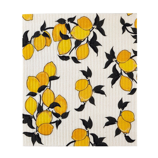 Lemons Organic Compostable Dishcloth | Cotton Kitchen Tea Dish Towel |