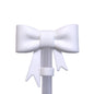 White 3D Bow Straw Topper