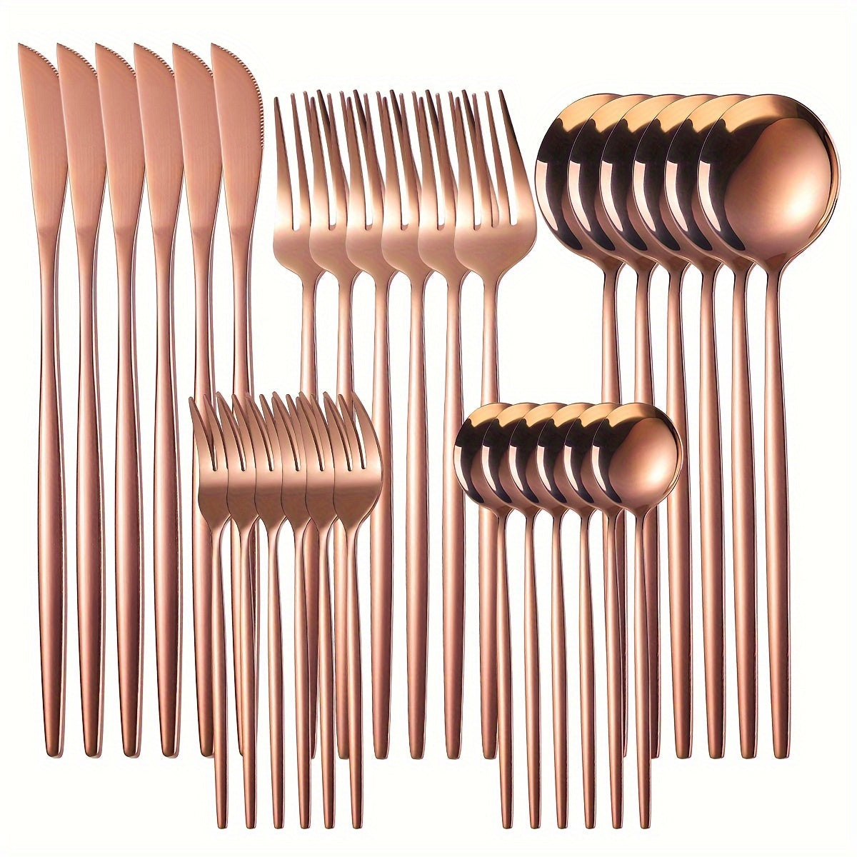 30pc Stainless Steel Cutlery Set Knives Forks Spoons