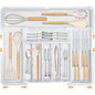 1pc Expandable Silverware Organizer with 2 Knife Blocks - BPA-Free