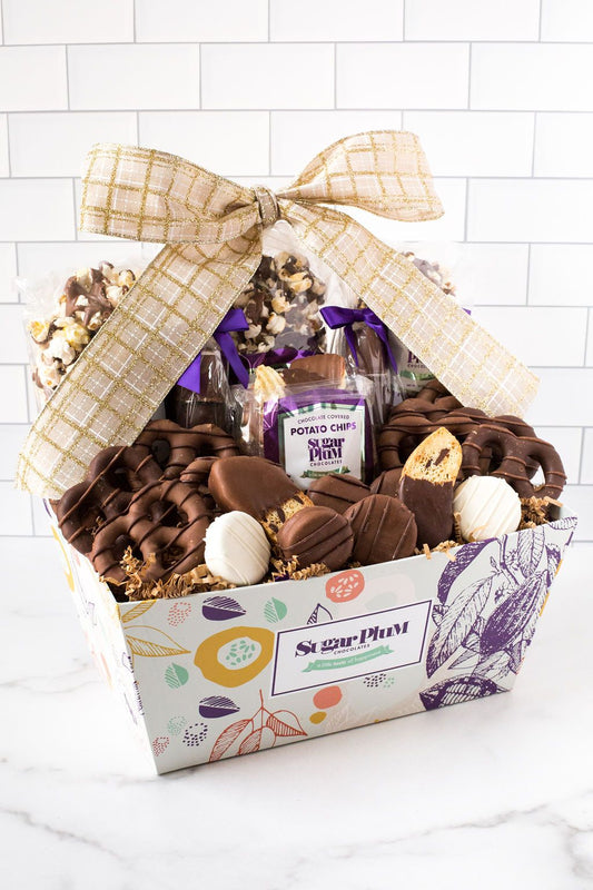 Chocolate Gift Basket – 25-Piece Assortment of Handcrafted Gourmet