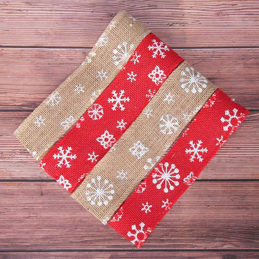 2Sizes Merry Christmas Jute Burlap Hessian Ribbon