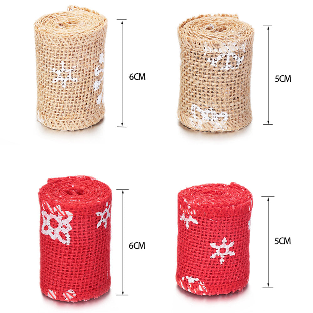 2Sizes Merry Christmas Jute Burlap Hessian Ribbon