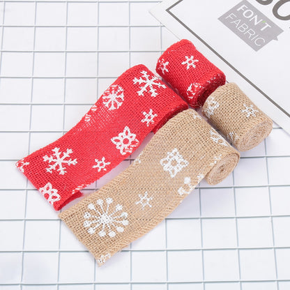 2Sizes Merry Christmas Jute Burlap Hessian Ribbon