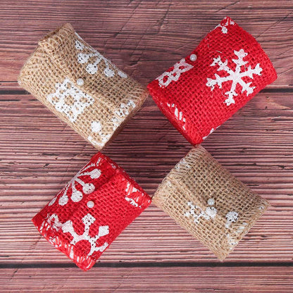2Sizes Merry Christmas Jute Burlap Hessian Ribbon