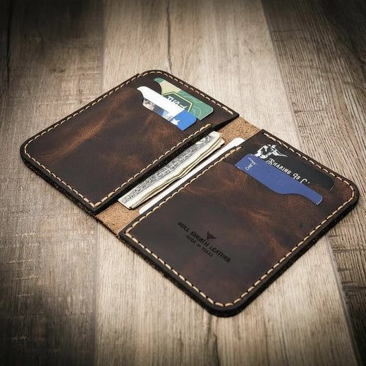 The Tyler Vertical Wallet - Walnut Brown