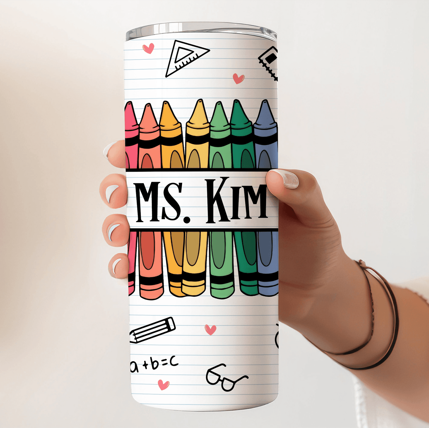 It Takes A Big Heart to Teach Little Minds - Personalized Custom 20oz Skinny Tumbler Cup - Personalized Custom Youth T Shirt - Back To School/ First Day Of School, Loving, Funny Gift for Teacher, Kindergarten, Preschool, Pre K, Paraprofessional