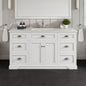 Eviva Epic Bath Vanity with Carrara Quartz Top and Undermount Porcelain Sinks (48"-100")