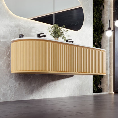 Eviva Haven Wall Mount Bath Vanity with Solid Surface Top and Integrated Sink (39"-71")