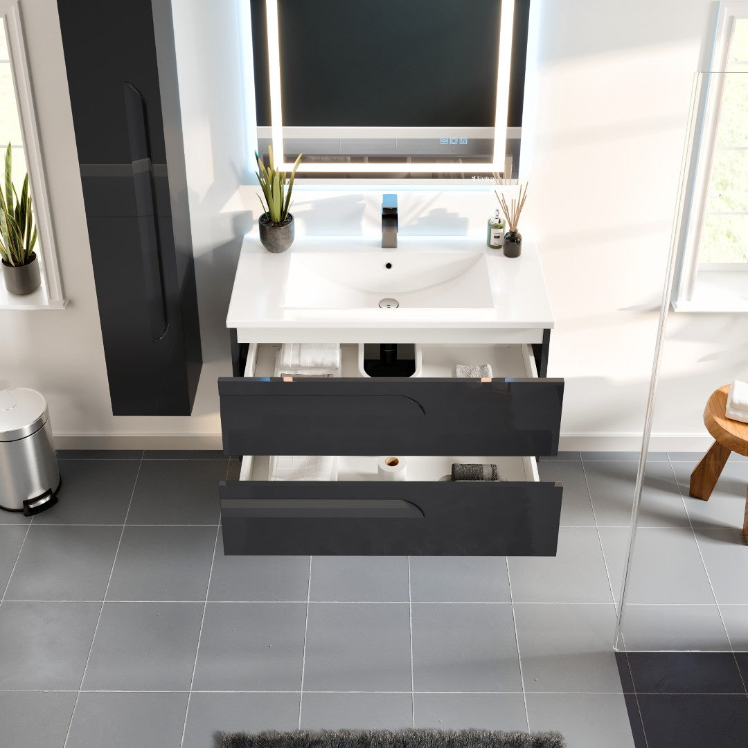 Eviva Joy Bath Vanity with Porcelain Top and Integrated Sink (24"-40")