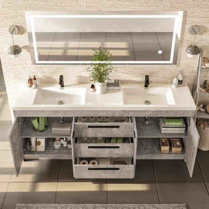 Eviva Lugano Bath Vanity with Acrylic Top and Integrated Sink (24"-84")