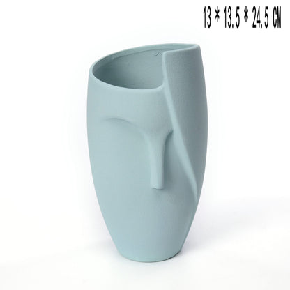 Ceramic Face Planter, Unique Design Face Planter, Eco Friendly Decor | Home Decor | Kitchen + Metal