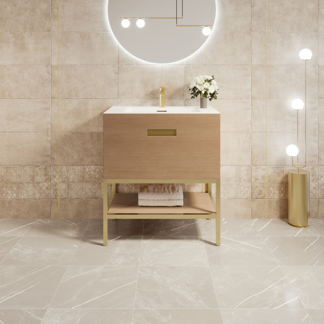 Eviva Iris Bath Vanity with Solid Surface Top and Integrated Sink