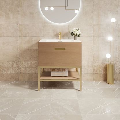 Eviva Iris Bath Vanity with Solid Surface Top and Integrated Sink